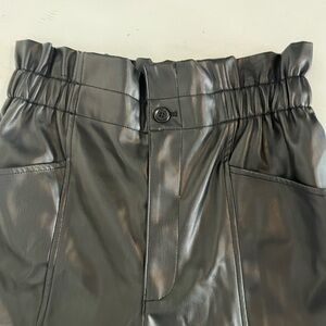 Madewell Black Faux Leather Trousers